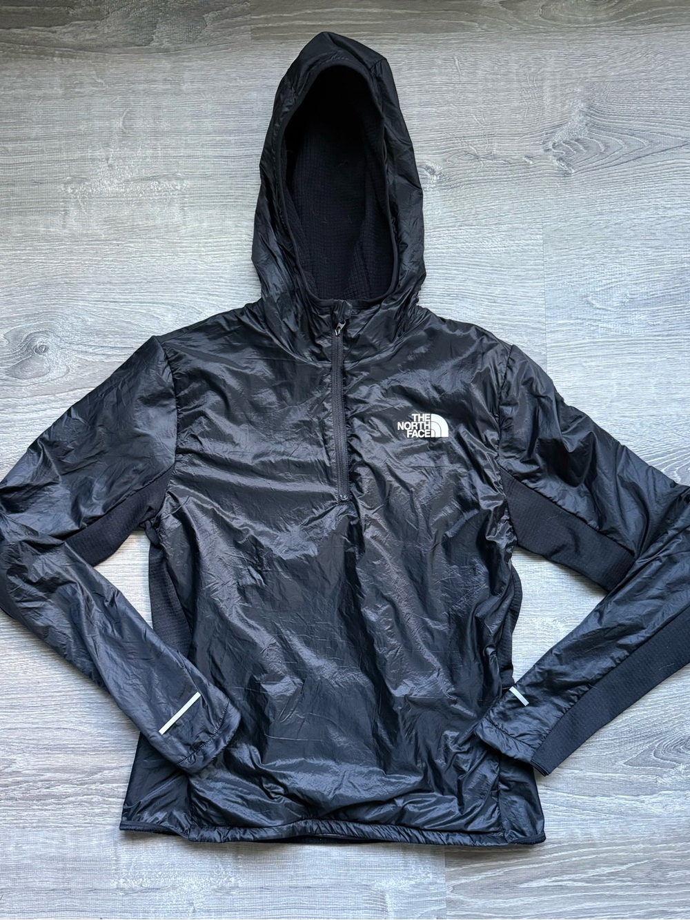 The North Face Women's Small Petite Black Insulated Hooded Windbreaker Jacket